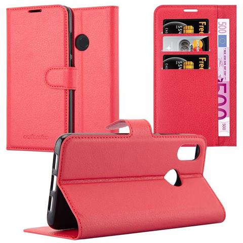 Custodia Compatibile Con Xiaomi Mi 8 In Rosso Carminio - Coperchio Protettiva Con Chiusura Magnetica, Funzione Stand E Tasca Per Le Carte - Foto 1