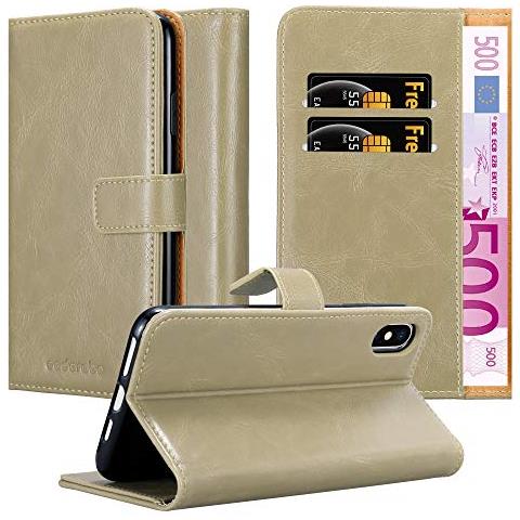 Custodia Compatibile Con Apple Iphone Xs Max In Marrone Cappuccino - Coperchio Protettiva Con Chiusura Magnetica, Funzione Stand E Tasca Per Le Carte - Foto 1