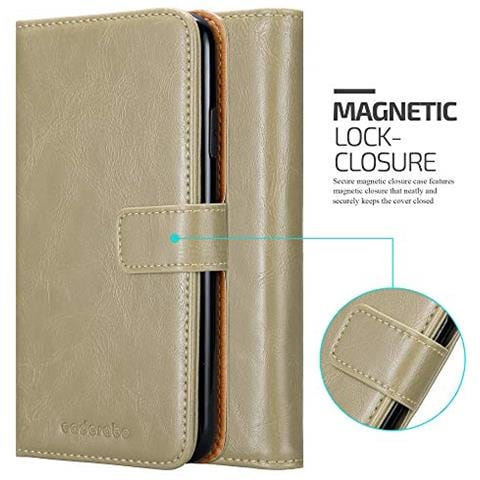 Custodia Compatibile Con Apple Iphone Xs Max In Marrone Cappuccino - Coperchio Protettiva Con Chiusura Magnetica, Funzione Stand E Tasca Per Le Carte - Foto 2