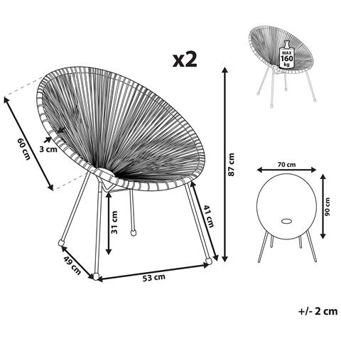 Set Di 2 Sedie Stil Spaghetti Grigio Scuro Acapulco Ii - Foto 13