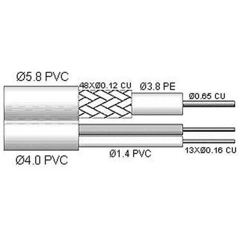 Cavo Video E Cavo Pni Cctv-b 100m Per Telecamera Roll-up Da 100 M - Foto 4