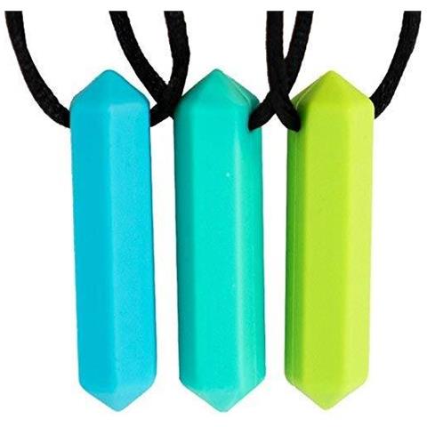 Sensoriale Crayon Teether Collana 3-pack - Migliori Strumenti Per Lautismo E La Dentizione Dei Bambini - Forte E Durevole Silicone Chewy Giocattoli - Pendant Da Masticare Per Boys Girls - Chewlery Collane - Foto 1