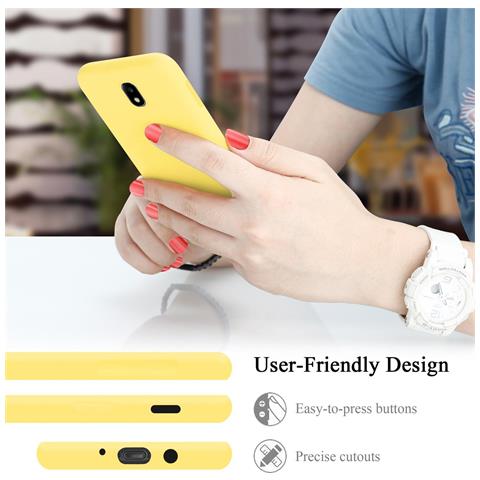 Custodia Compatibile Con Samsung Galaxy J5 2017 / J5 Pro In Liquid Giallo - Coperchio Protettivo In Silicone Tpu Flessibile - Foto 7