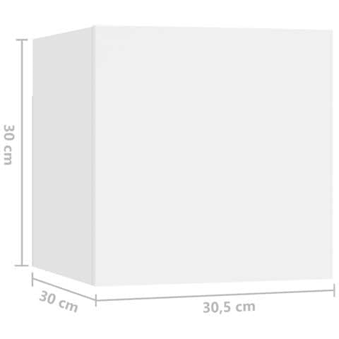 Set Mobili Porta TV 4 pz Bianco in Legno Multistrato - Foto 2