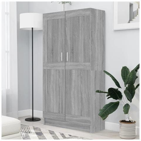 Libreria Grigio Sonoma 82,5x30,5x150 Cm In Legno Multistrato - Foto 6