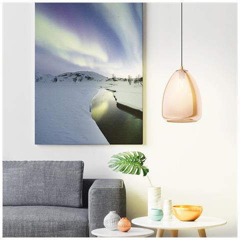 Lampadario Contemporaneo Alobrase 1 Luce Metallo Ottone Spazzolato - Foto 2