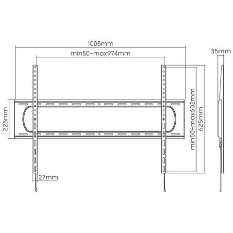 Staffa A Muro Fissa Slim Tv Led Lcd 60-120'' - Foto 2