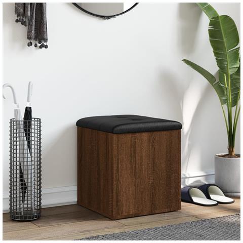 Panca Portaoggetti Rovere Marrone 42x42x45 Cm Legno Multistrato - Foto 3