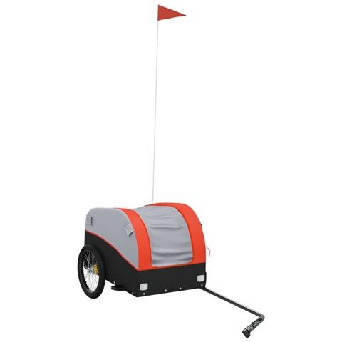 Rimorchio Da Bici Nero E Arancione 30 Kg In Ferro - Foto 2