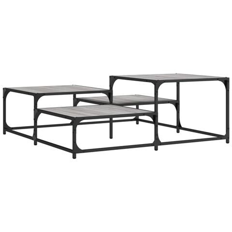 Tavolino Salotto Grigio Sonoma 107x107x40 Cm Legno Multistrato - Foto 2