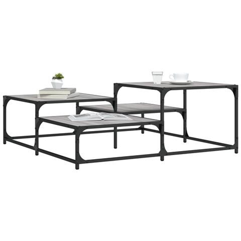 Tavolino Salotto Grigio Sonoma 107x107x40 Cm Legno Multistrato - Foto 1