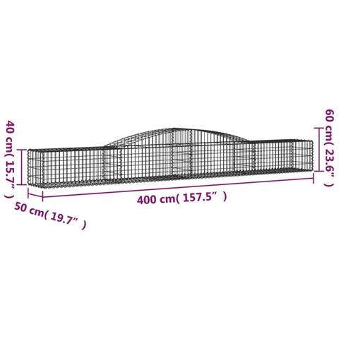 Cesto Gabbione Ad Arco 400x50x40/60 Cm Ferro Zincato - Foto 4