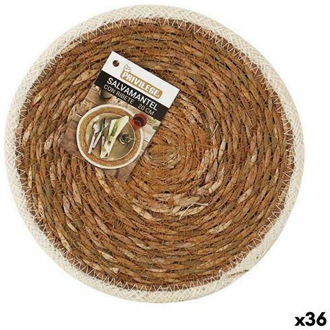 Sottopentola Privilege Alghe Marine Marrone Con Rifiniture Ø 20 Cm (36 Unità) - Foto 1