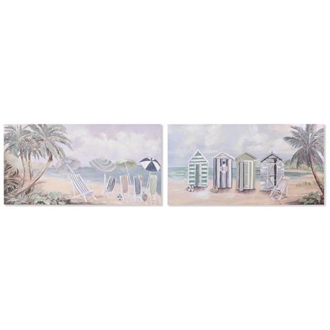 Quadro Spiaggia Mediterraneo 120 X 3 X 60 Cm (2 Unità) - Foto 1