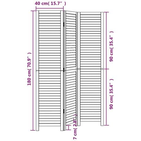 Divisorio Ambienti 3 Pannelli Nero Legno Massello Di Paulownia - Foto 8