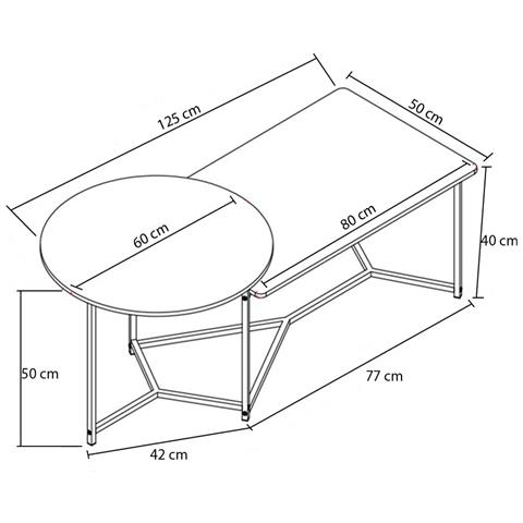 Tavolino Basso Da Caffè 2 Ripiani Design Luxury Tavolo Salotto Bianco E Giallo - Foto 2