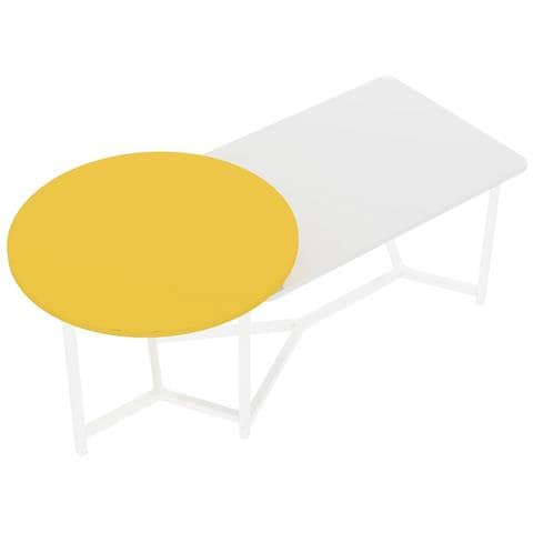 Tavolino Basso Da Caffè 2 Ripiani Design Luxury Tavolo Salotto Bianco E Giallo - Foto 5