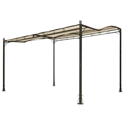 Gazebo Veranda Addossata Da Parete In Acciaio Patio Nero 300x250 Cm - Foto 2