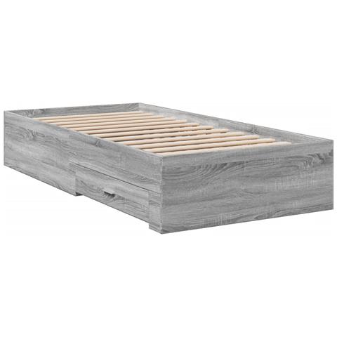 Giroletto Cassetti Grigio Sonoma 90x190 Cm Legno Multistrato - Foto 2