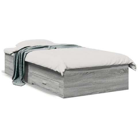 Giroletto Cassetti Grigio Sonoma 90x190 Cm Legno Multistrato - Foto 1