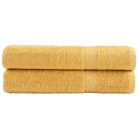 Asciugamani Premium SOLUND 2 pz Oro 100x200cm 600gsm - Foto 1