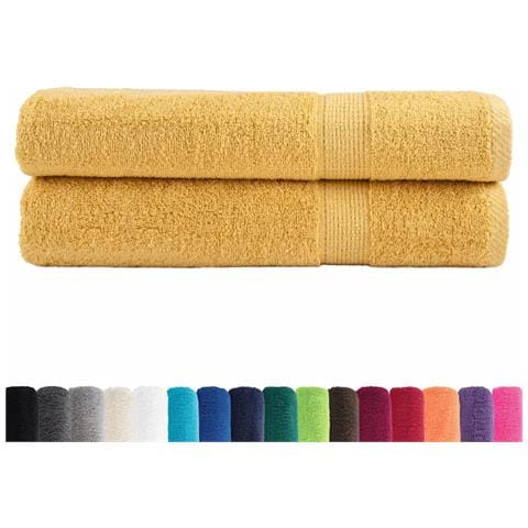 Asciugamani Premium SOLUND 2 pz Oro 100x200cm 600gsm - Foto 2