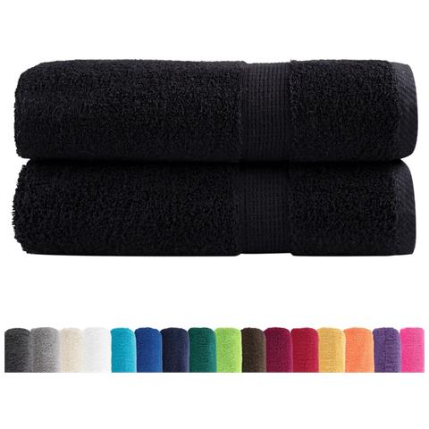 Asciugamani da Bagno SOLUND 2 pz Viola 70x140 cm 600 g /m² - Foto 2