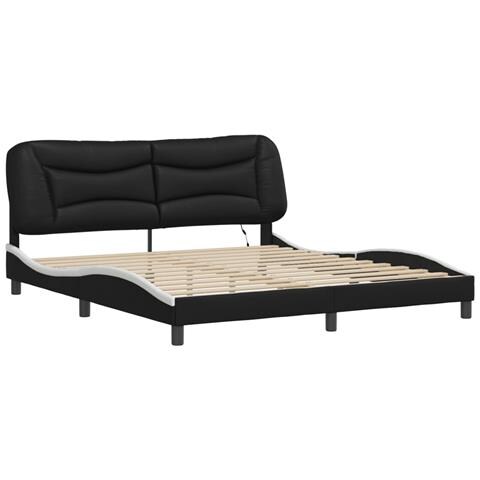 Giroletto con LED senza Materasso Nero e Bianco 180x200 cm - Foto 2