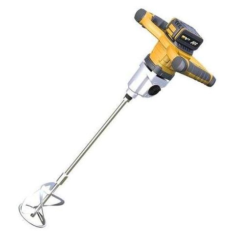 Miscelatore Brushless a Batteria 20V 4Ah 2 Velocità 200-650 giri /min Capacità 80 Litri con Frusta M14 e Protezione Sovraccarico Giallo Nero - Foto 1