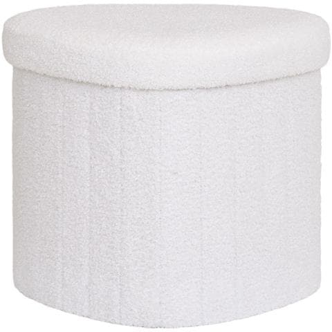Pouf Medford - Bianco - Poliestere - 42,5x36,5x37,5 Cm - Foto 1