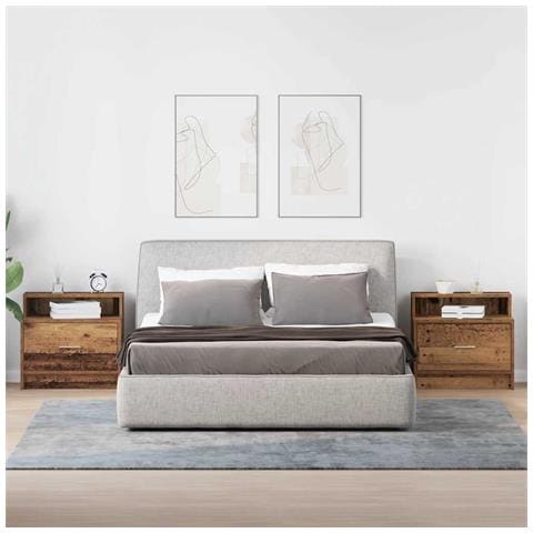 Comodini Con Cassetto 2 Pz In Legno Antico 51x31x47 Cm - Foto 3