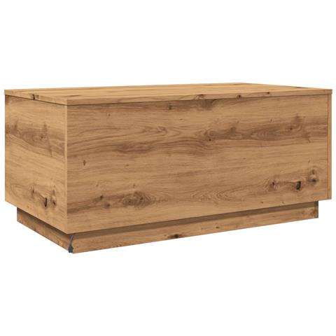 Tavolino Da Salotto Con Luci Led Rovere Artigianale 90x50x40 Cm - Foto 2