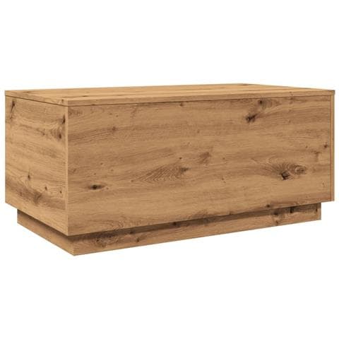 Tavolino Da Salotto Con Luci Led Rovere Artigianale 90x50x40 Cm - Foto 10