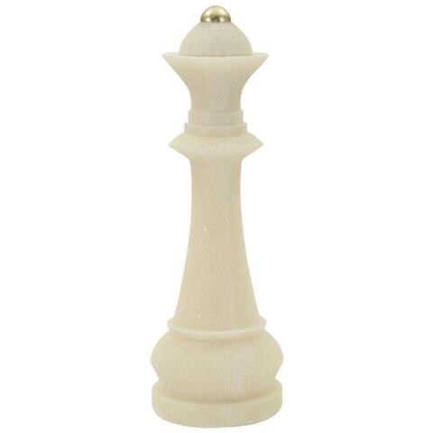 Scultura Scacchi 2 - Bianco - Poliresina - 12x12x36 Cm - Foto 1