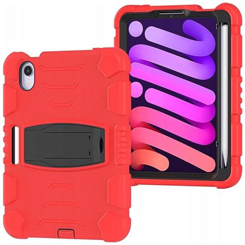 Custodia Resistente Per Ipad Mini 6 (2021) Con Supporto, Colore Rosso, Protezione Ottimale - Foto 1