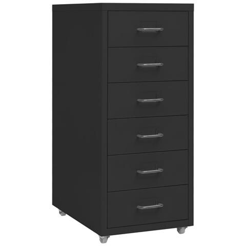 Lusso Casadino -  Schedario Mobile Nero 28x41x69 Cm In Metallo - Foto 2