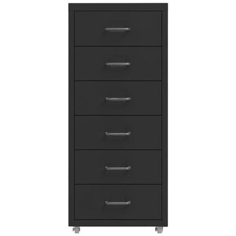 Lusso Casadino -  Schedario Mobile Nero 28x41x69 Cm In Metallo - Foto 1