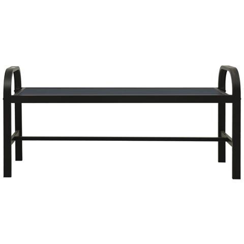 Panchina Da Giardino 124,5 Cm Nera In Acciaio E Wpc - Foto 2