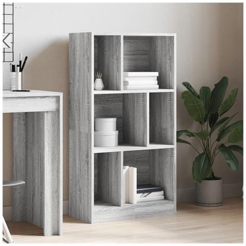 Lusso Casadino - Libreria Grigio Sonoma 57x28,5x107,5 Cm In Legno Multistrato - Foto 2