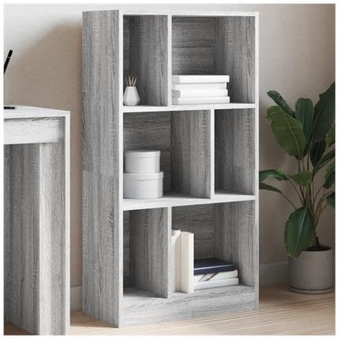Lusso Casadino - Libreria Grigio Sonoma 57x28,5x107,5 Cm In Legno Multistrato - Foto 8