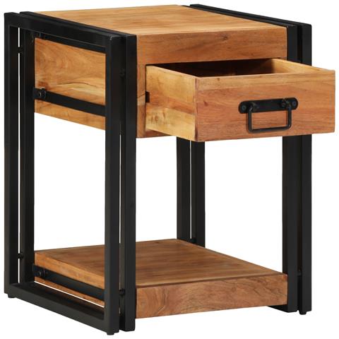 Comodini 2 pezzi 40x40x50 cm Legno massello di acacia - Foto 2