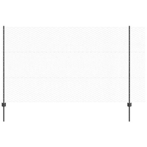 Paletti per Recinzione 10 pz U-Channel Grigio 140 cm Acciaio - Foto 1