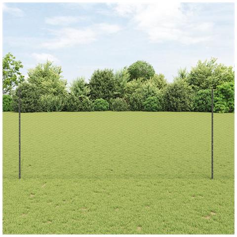 Paletti per Recinzione 10 pz U-Channel Grigio 140 cm Acciaio - Foto 2