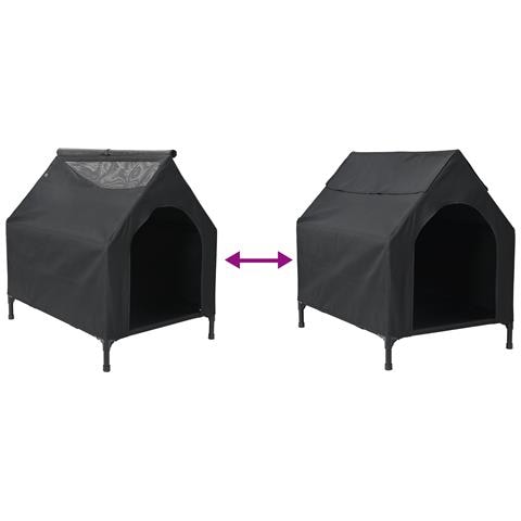 Casa per Cani Nera in Tessuto Oxford e Acciaio - Foto 9