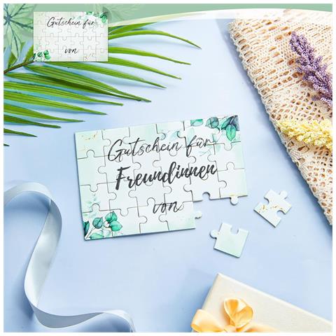 Puzzle In Legno Fai Da Te 24 Pezzi Con Pennarello E Sacchetto, Stile Foglie - Foto 2