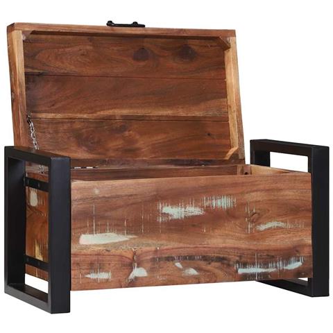 Bauli Portaoggetti 60 x 30 x 30 cm Legno massello di recupero - Foto 2