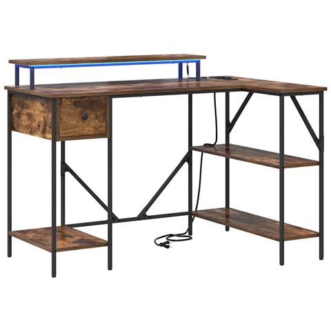 Scrivania Rovere fumo 120 x 79 x 86.5 cm Legno multistrato - Foto 1