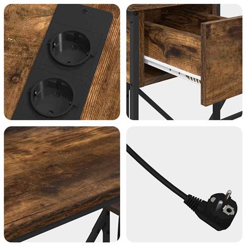 Scrivania Rovere fumo 120 x 79 x 86.5 cm Legno multistrato - Foto 9