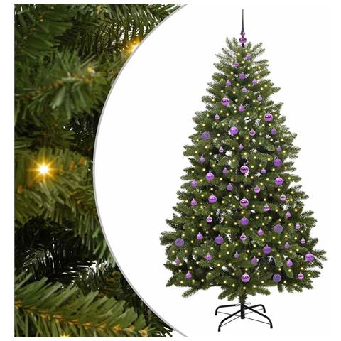 Albero di Natale artificiale Verde 210 cm PVC e Metallo - Foto 1