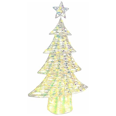 Albero di Natale con 160 LED Bianco caldo 150 cm PET - Foto 1